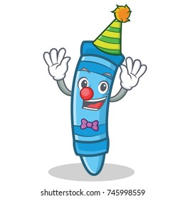 Clown crayon character cartoon style