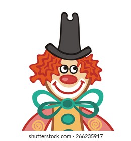 Clown cute cartoon vector illustration