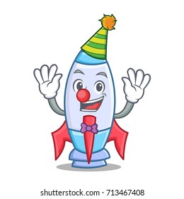 Clown cute rocket character cartoon