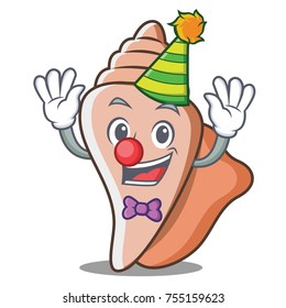 Clown cute shell character cartoon
