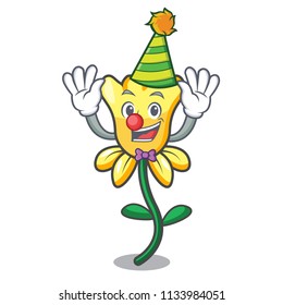 Clown daffodil flower mascot cartoon