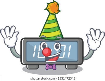 Clown digital clock on a cartoon chair