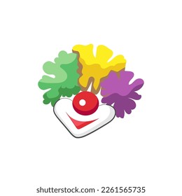 Clown disguise on white background