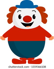 Clown doll, illustration, vector on white background.