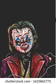 clown doll with a scary face