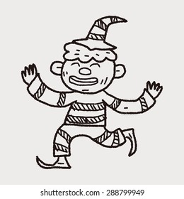 clown doodle drawing