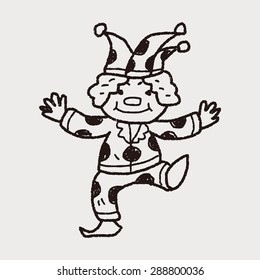clown doodle drawing