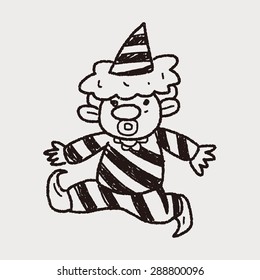 clown doodle drawing
