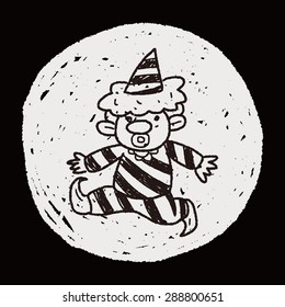 clown doodle drawing