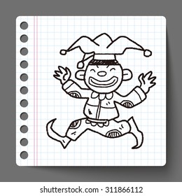 clown doodle drawing