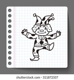 clown doodle drawing