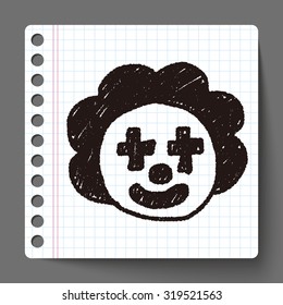 clown doodle drawing