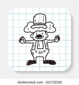 clown doodle drawing