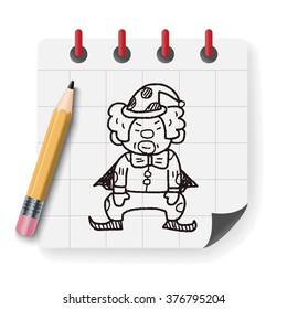 clown doodle drawing