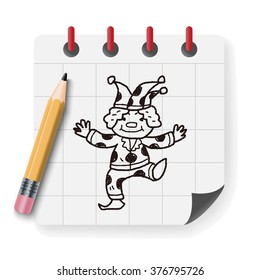 clown doodle drawing