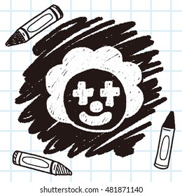 clown doodle drawing