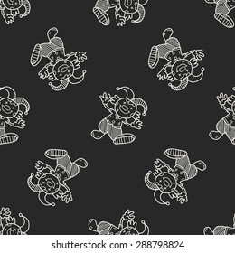 clown doodle drawing seamless pattern background