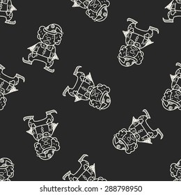 clown doodle drawing seamless pattern background