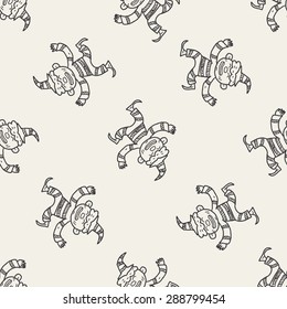 clown doodle drawing seamless pattern background