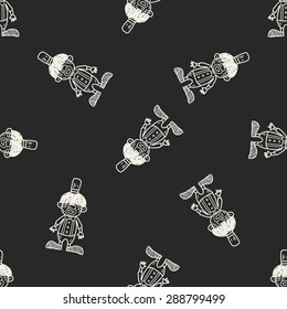 clown doodle drawing seamless pattern background