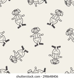 clown doodle seamless pattern background