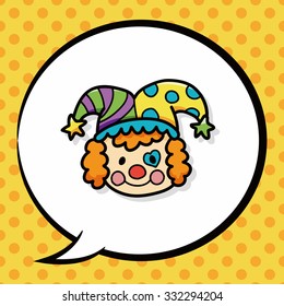 Clown doodle, speech bubble