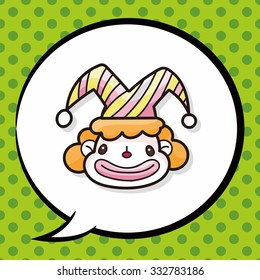 Clown doodle, speech bubble