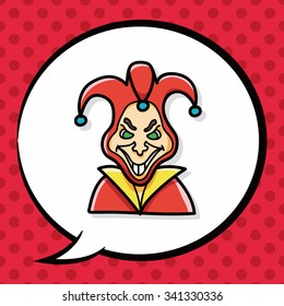 Clown doodle, speech bubble
