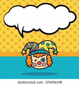 Clown doodle, speech bubble