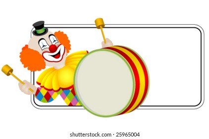 Clown the drummer - one of series of clowns musicians