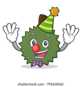 Clown Durian mascot cartoon style