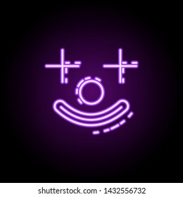 Clown dusk style neon icon. Elements of birthday set. Simple icon for websites, web design, mobile app, info graphics