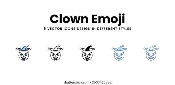 Clown Emoji vector icons set stock illustration
