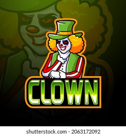 Clown esport logo mascot design