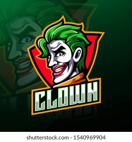 Clown esport mascot logo design