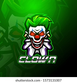 Joker Esport Mascot Logo Designillustration Stock Vector (Royalty Free ...