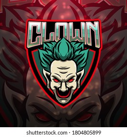 Clown esport mascot logo design