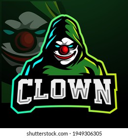 Clown esport mascot logo design