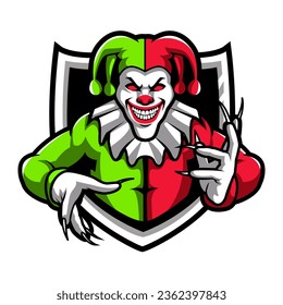 Clown esport mascot logo design