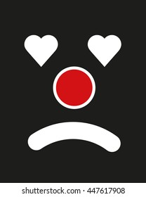 clown face with black background