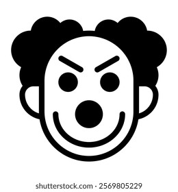 Clown Face Carnival festival icon illustration