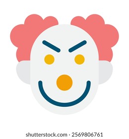 Clown Face Carnival festival icon illustration