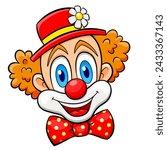 clown face cartoon isolated drawing