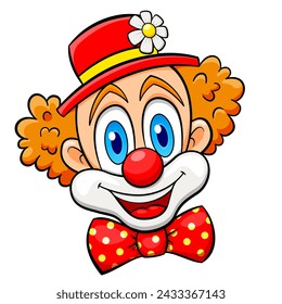 clown face cartoon isolated drawing