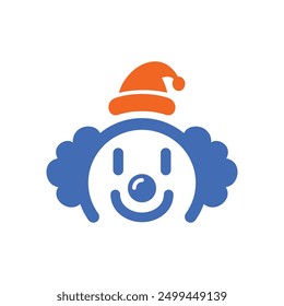 clown face cool modern logo cartoon coloring vector vintage classic illustration style