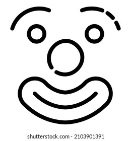 Clown Face Flat Icon Isolated On White Background