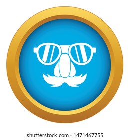 Clown face icon blue vector isolated on white background for any design