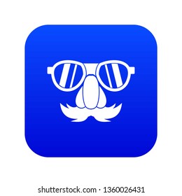 Clown face icon digital blue for any design isolated on white vector illustration