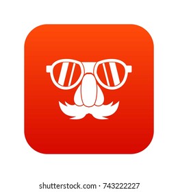 Clown face icon digital red for any design isolated on white vector illustration
