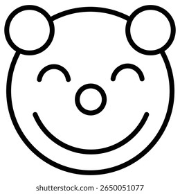 clown face icon flat thin outline art logo